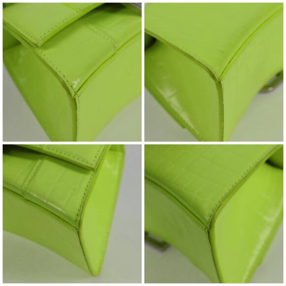 BALENCIAGA Hourglass XS Hand Bag Leather 2way LIme Green - Picture 16 of 16